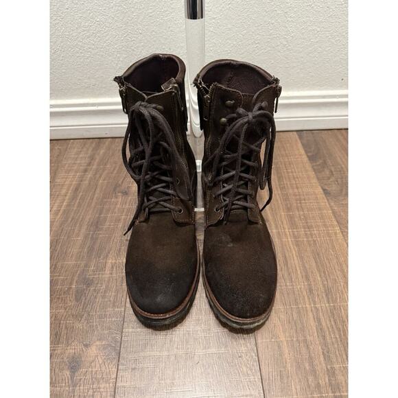 GBX Men's Brown Suede Lace Up Zipper Boots Size 10.5 Style # 576222 9503 - Picture 1 of 6